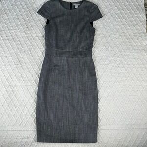 H&M Gray Herringbone Sheath Dress Career Work Office Party Mini US 2
